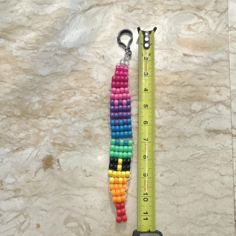 Multicolor Banana Fruit Beaded Phone Charm Strap w/ Clip Hook, 8 in